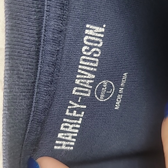 Harley davidson blue tee shirt men's large - Picture 3 of 4